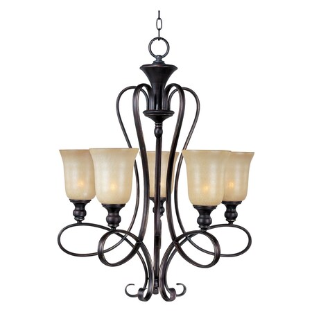 Maxim Five Light Oil Rubbed Bronze Wilshire Glass Up Chandelier 21305WSOI